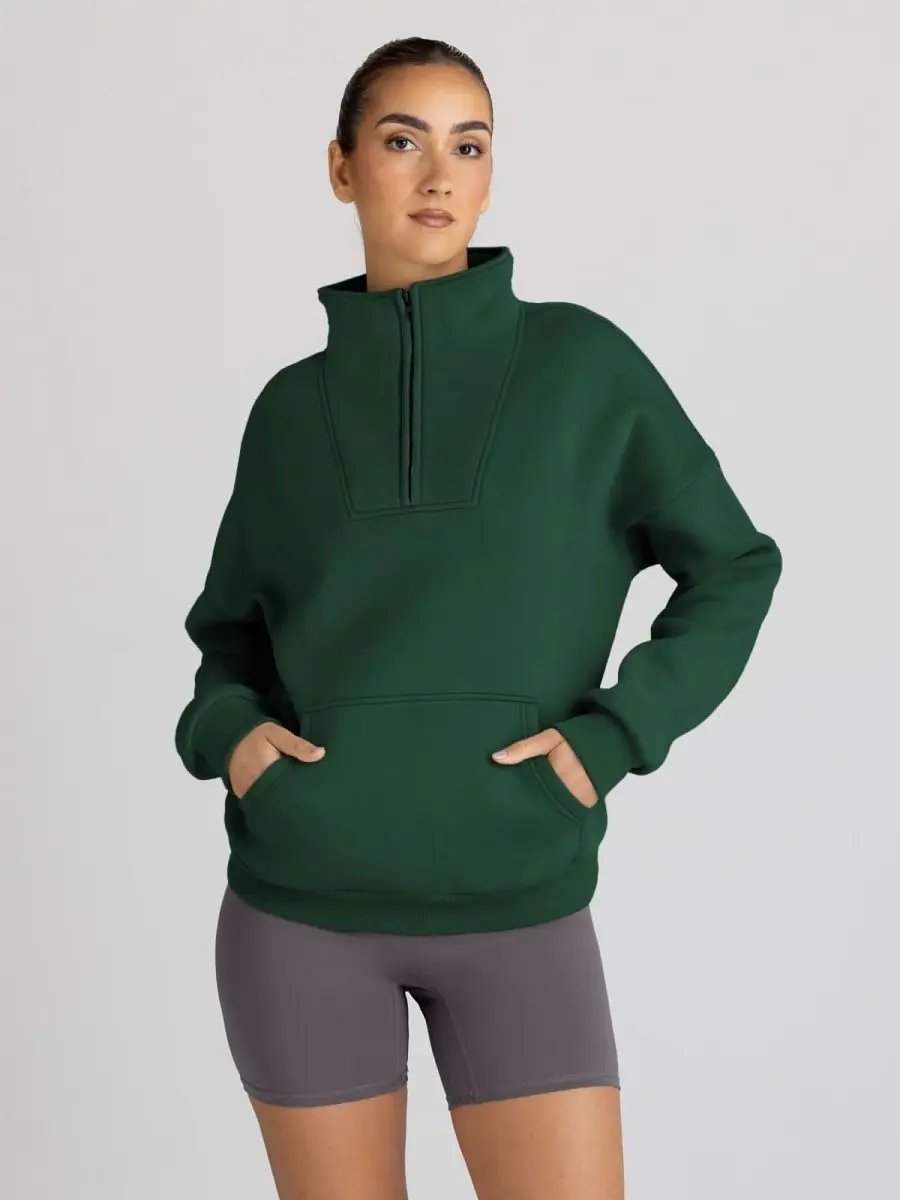 Love Salve Oversized Half Zip Sweatshirt — Cozy Fall Pullover