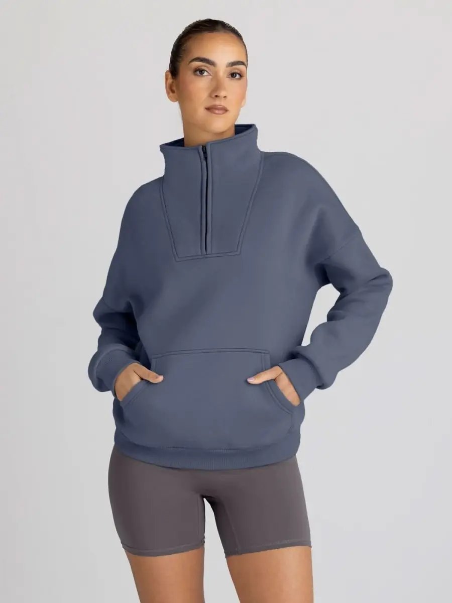 Love Salve Oversized Half Zip Sweatshirt — Cozy Fall Pullover