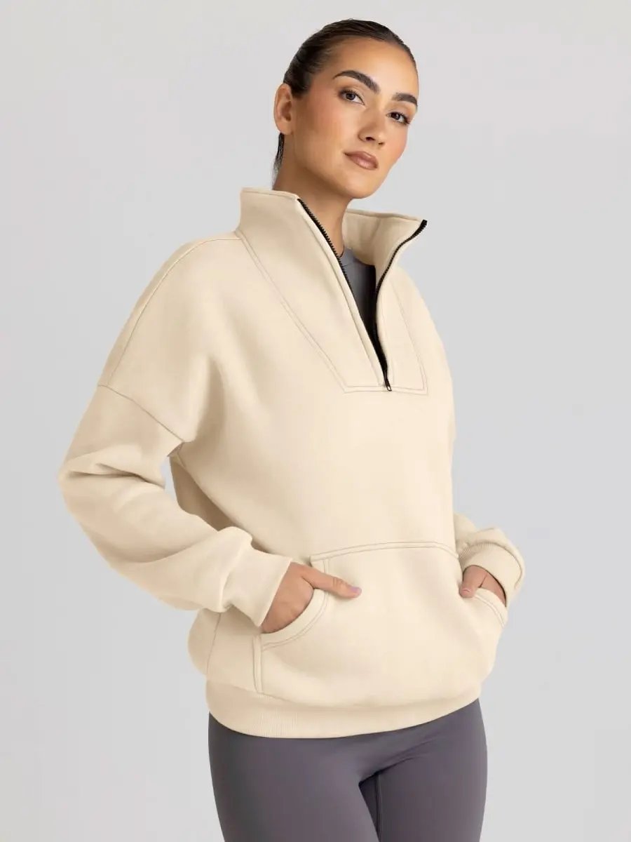 Love Salve Oversized Half Zip Sweatshirt — Cozy Fall Pullover