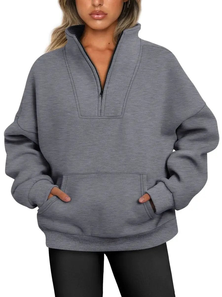 Love Salve Oversized Half Zip Sweatshirt — Cozy Fall Pullover