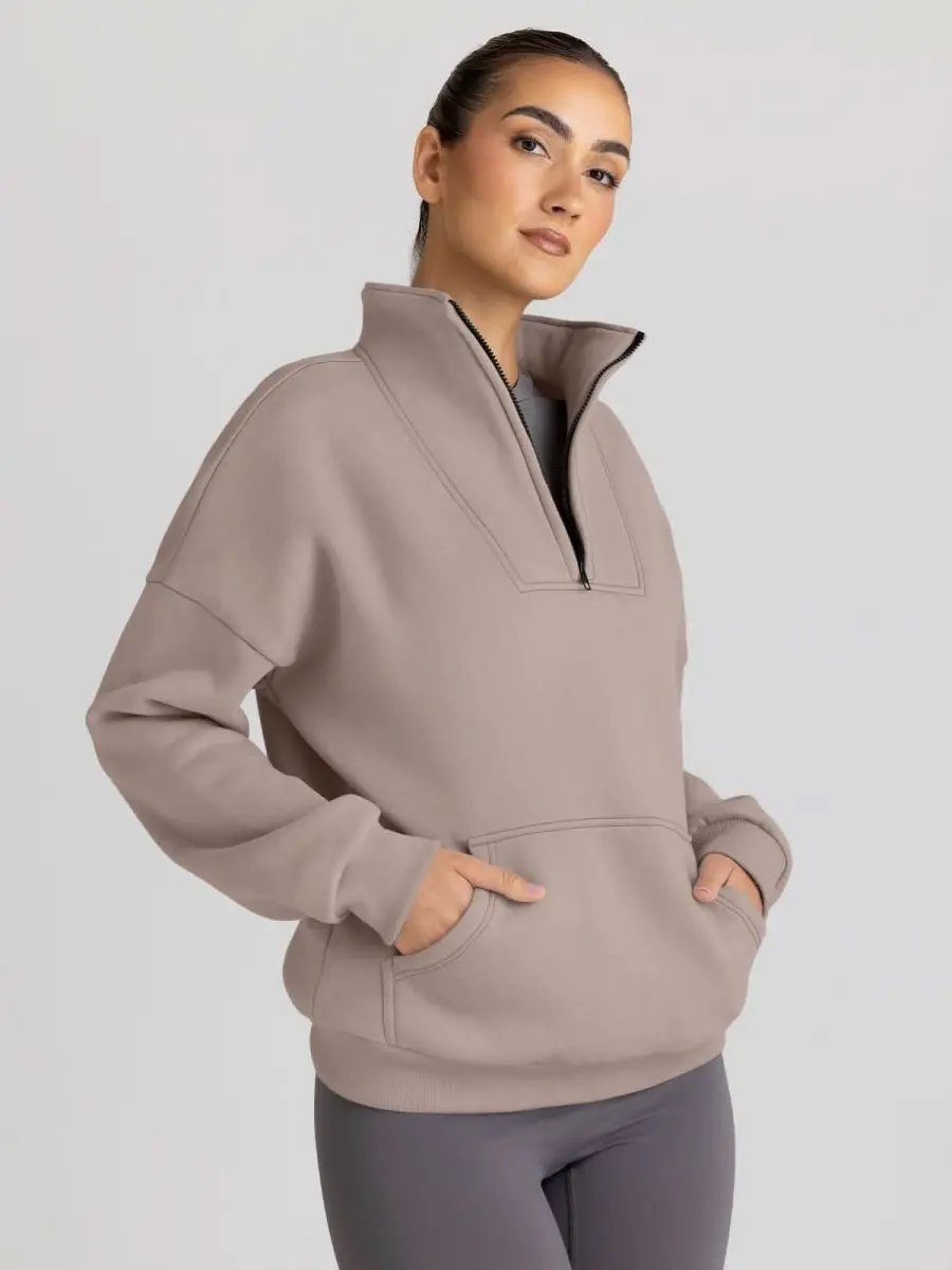 Love Salve Oversized Half Zip Sweatshirt — Cozy Fall Pullover