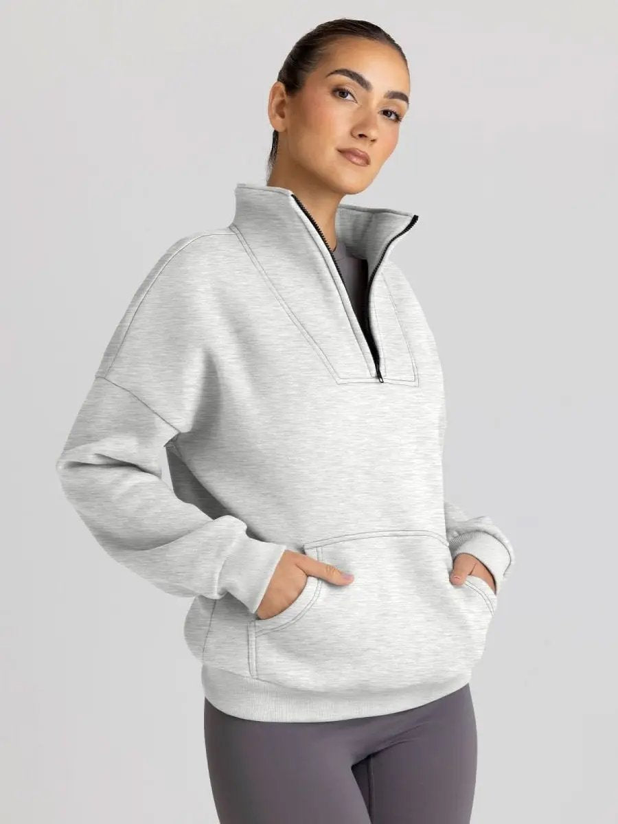 Love Salve Oversized Half Zip Sweatshirt — Cozy Fall Pullover