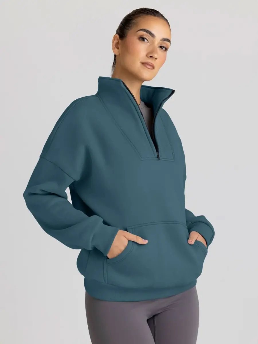 Love Salve Oversized Half Zip Sweatshirt — Cozy Fall Pullover
