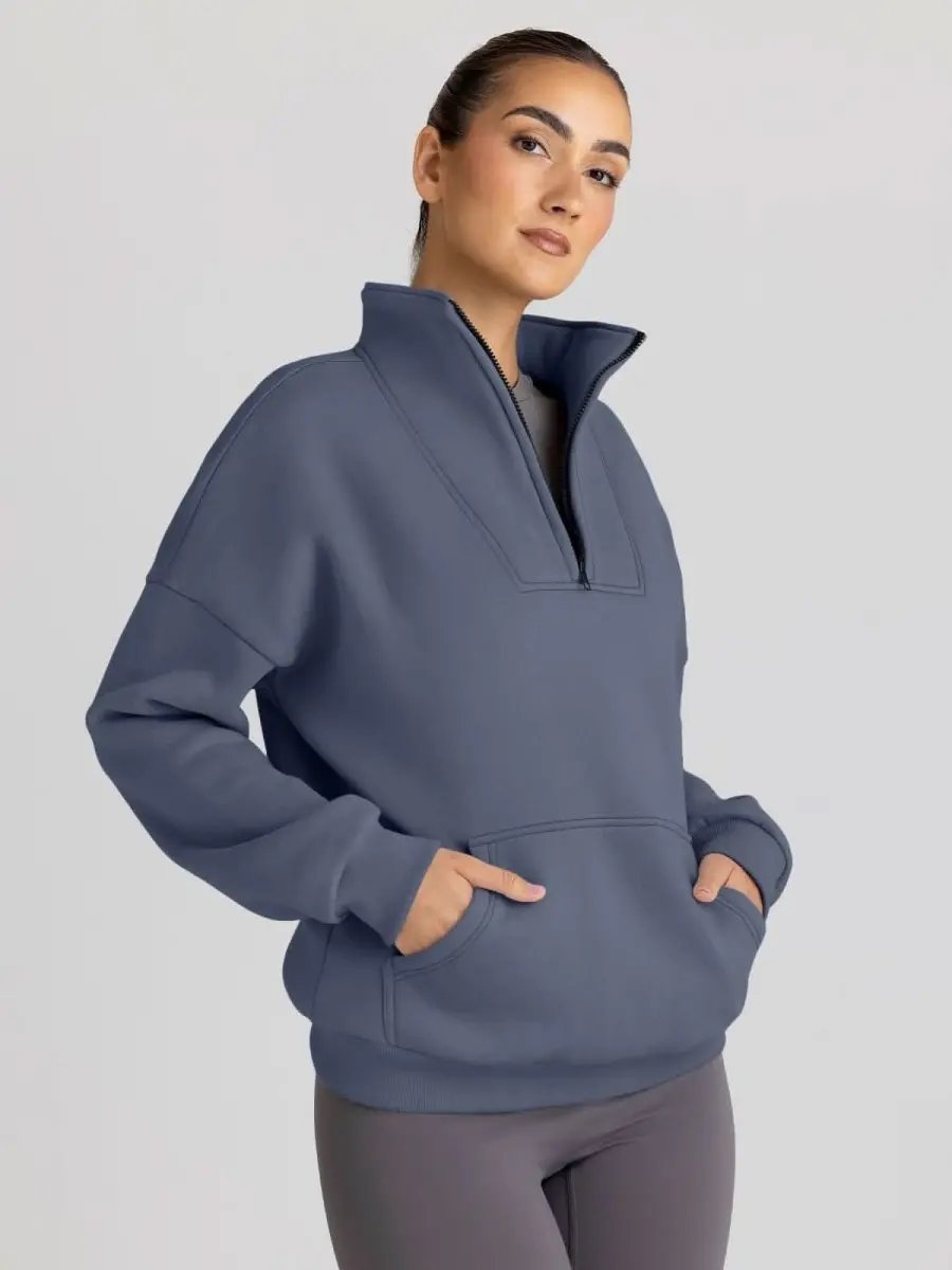 Love Salve Oversized Half Zip Sweatshirt — Cozy Fall Pullover