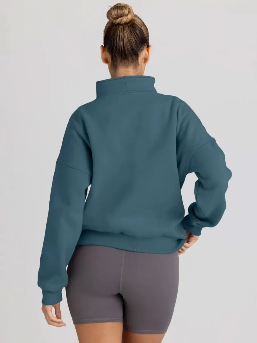 Love Salve Oversized Half Zip Sweatshirt — Cozy Fall Pullover