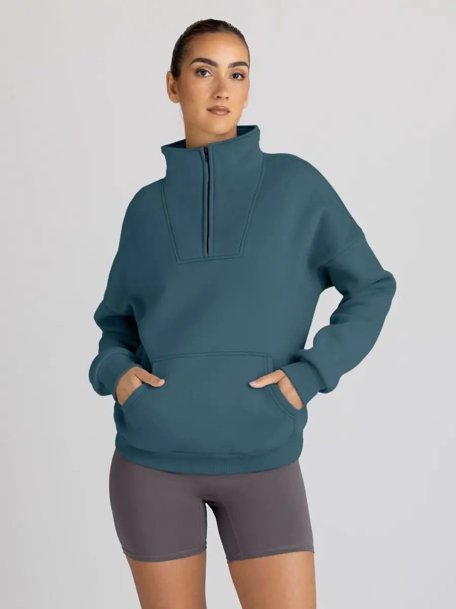 Love Salve Oversized Half Zip Sweatshirt — Cozy Fall Pullover