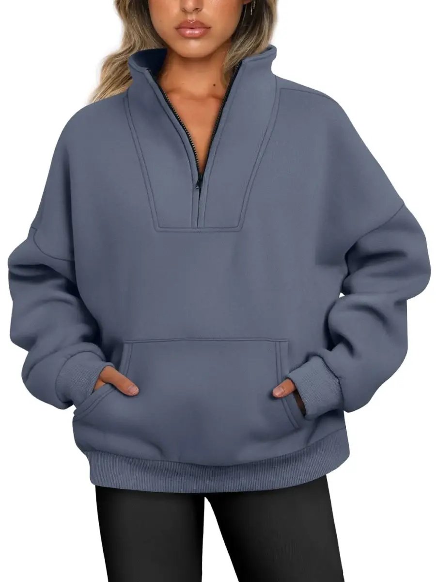 Love Salve Oversized Half Zip Sweatshirt — Cozy Fall Pullover