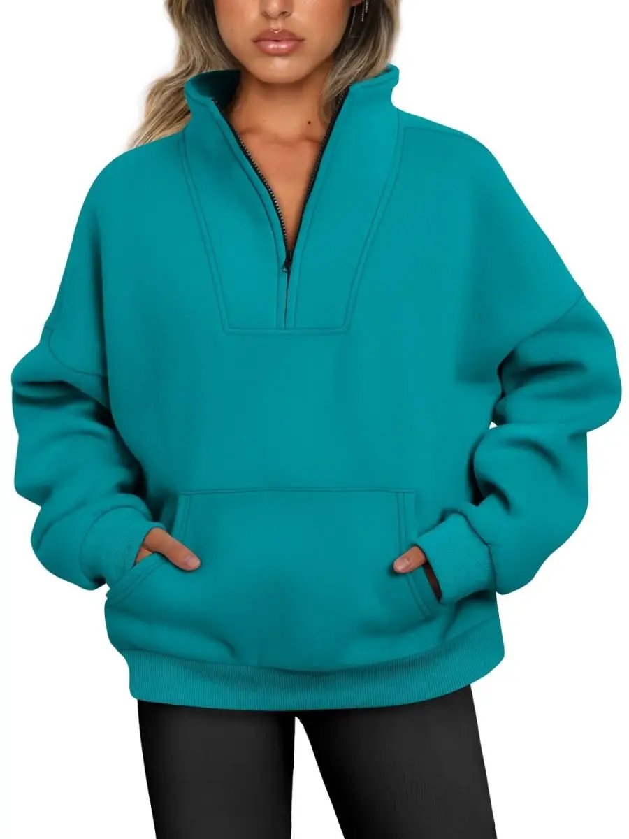 Love Salve Oversized Half Zip Sweatshirt — Cozy Fall Pullover