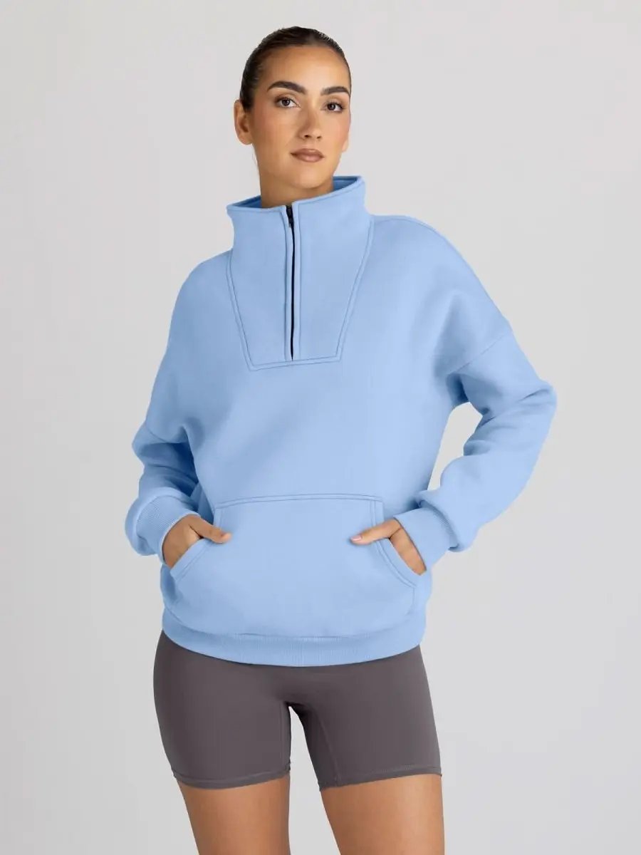 Love Salve Oversized Half Zip Sweatshirt — Cozy Fall Pullover