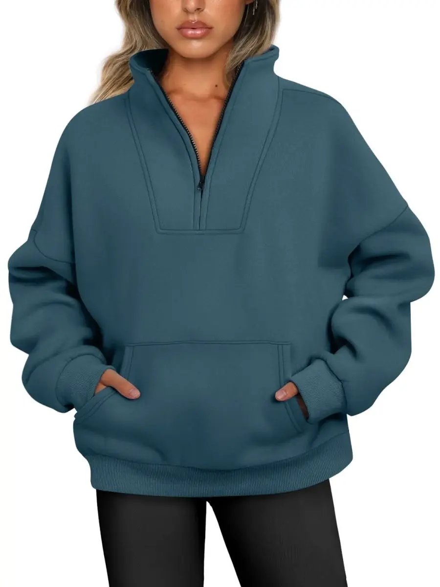 Love Salve Oversized Half Zip Sweatshirt — Cozy Fall Pullover