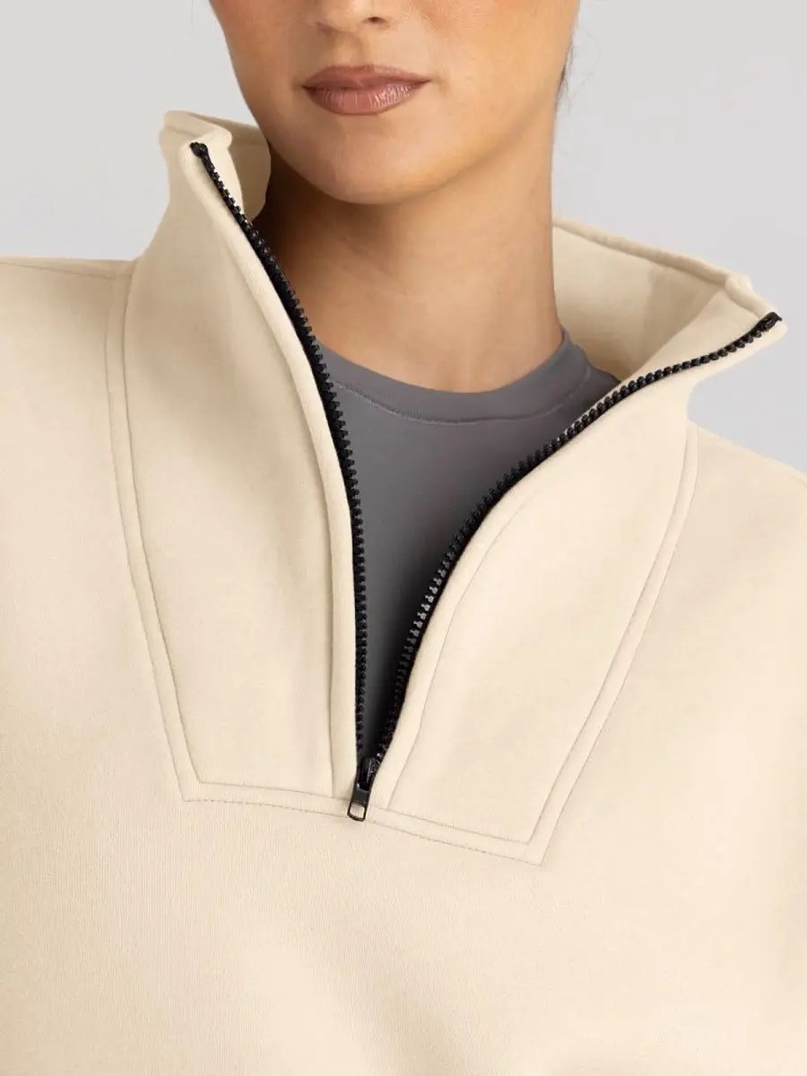 Love Salve Oversized Half Zip Sweatshirt — Cozy Fall Pullover