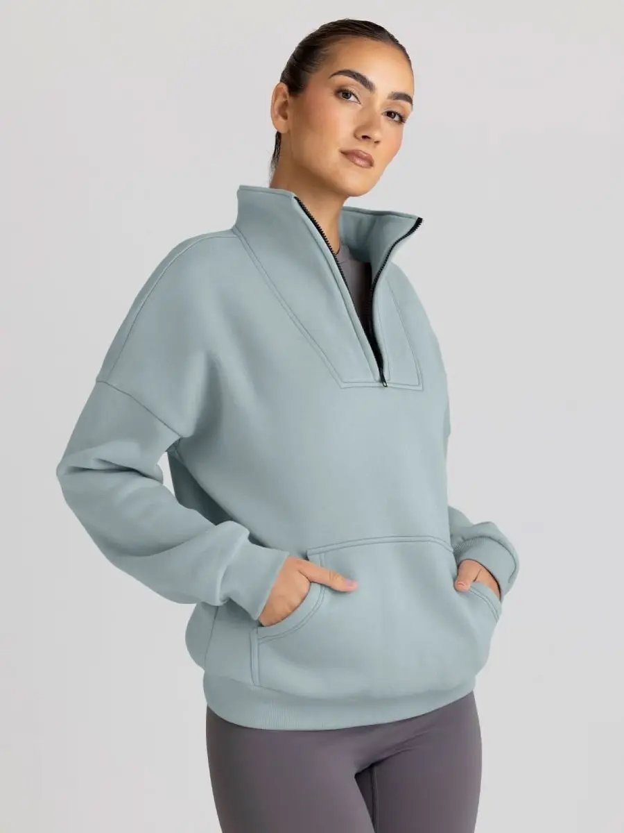 Love Salve Oversized Half Zip Sweatshirt — Cozy Fall Pullover