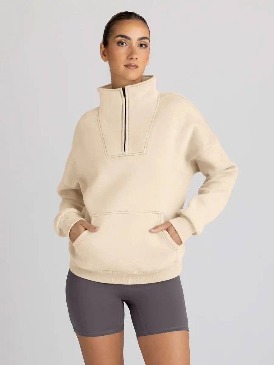 Love Salve Oversized Half Zip Sweatshirt — Cozy Fall Pullover