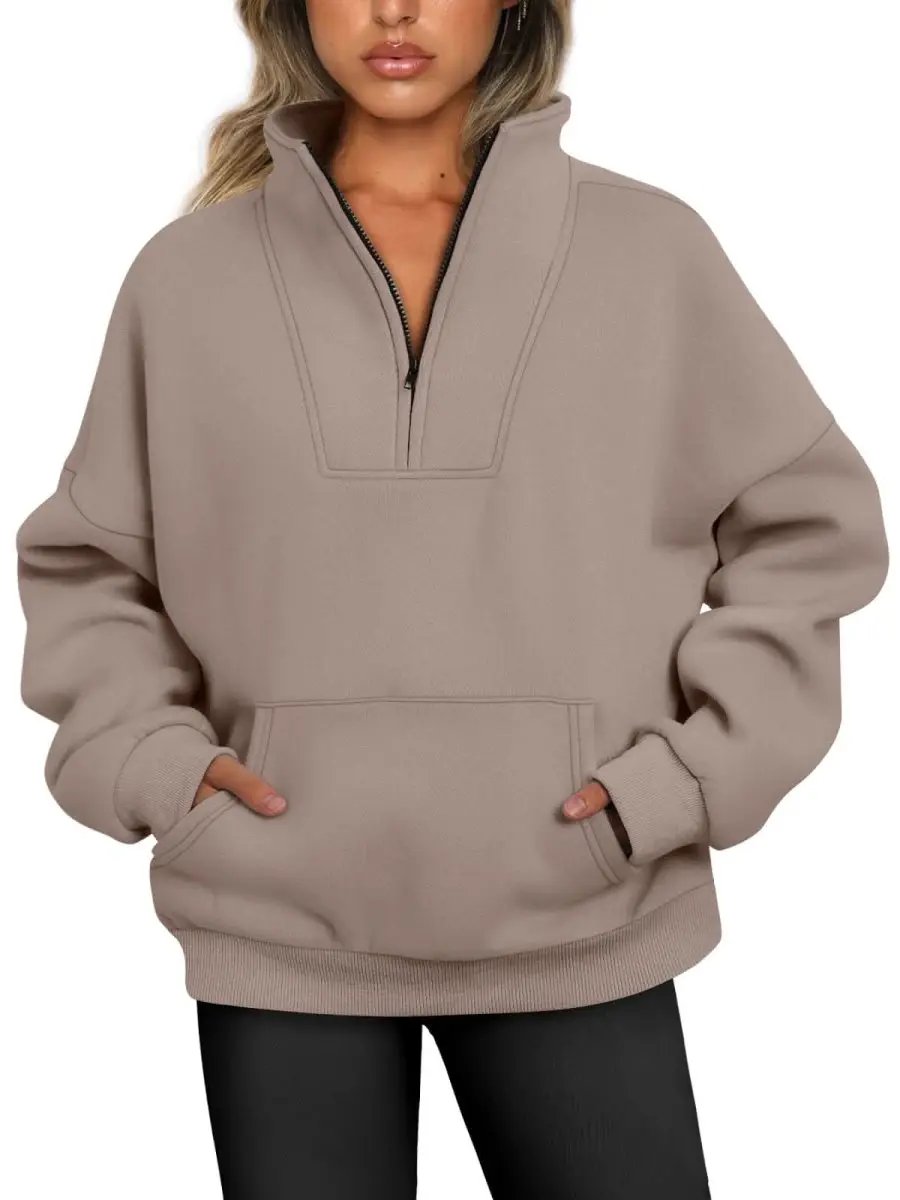Love Salve Oversized Half Zip Sweatshirt — Cozy Fall Pullover