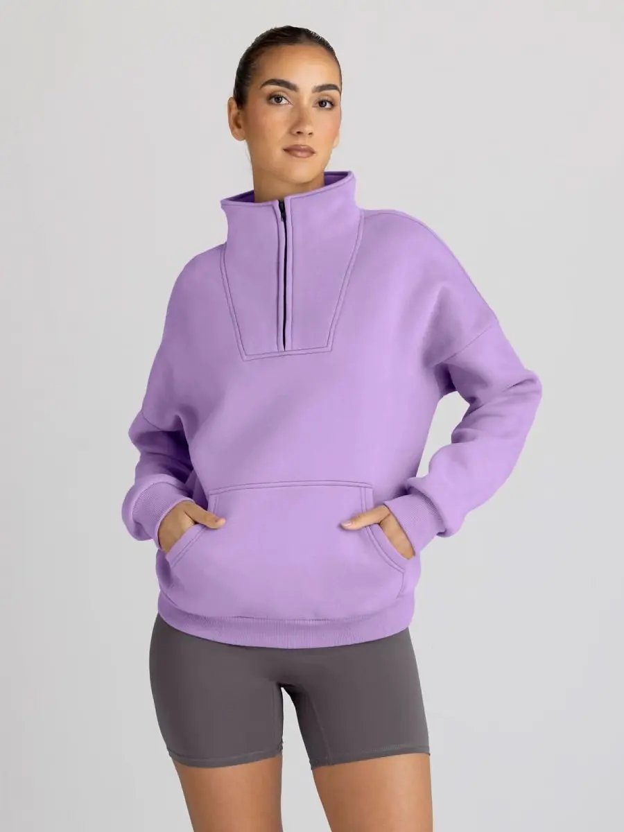 Love Salve Oversized Half Zip Sweatshirt — Cozy Fall Pullover