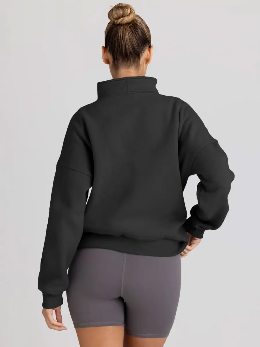 Love Salve Oversized Half Zip Sweatshirt — Cozy Fall Pullover