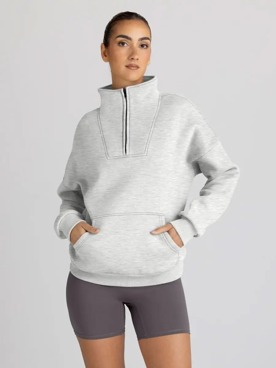 Love Salve Oversized Half Zip Sweatshirt — Cozy Fall Pullover