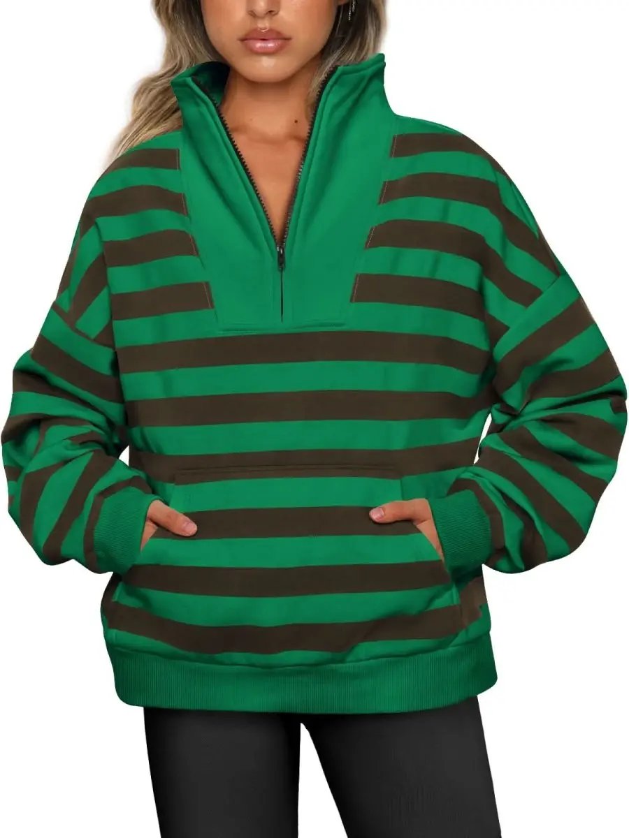 Love Salve Oversized Half Zip Sweatshirt — Cozy Fall Pullover