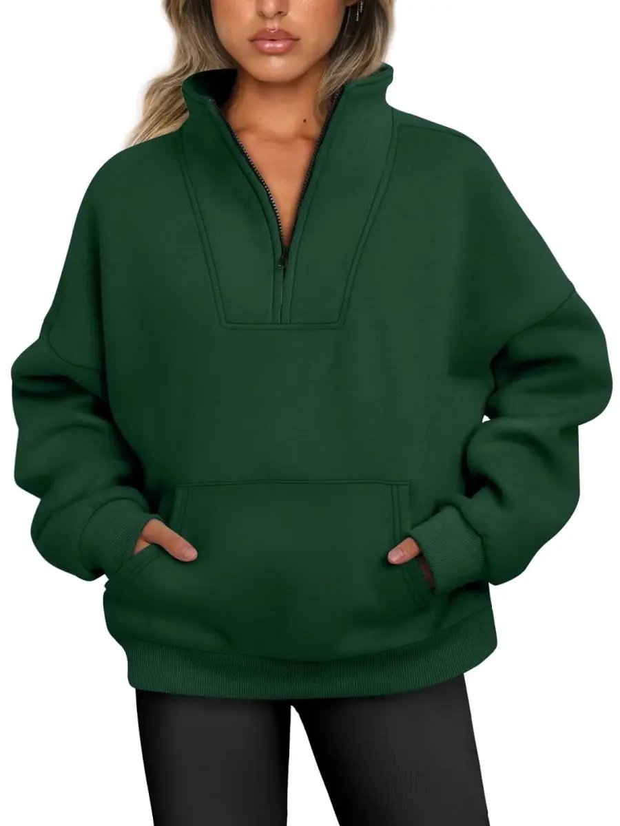 Love Salve Oversized Half Zip Sweatshirt — Cozy Fall Pullover