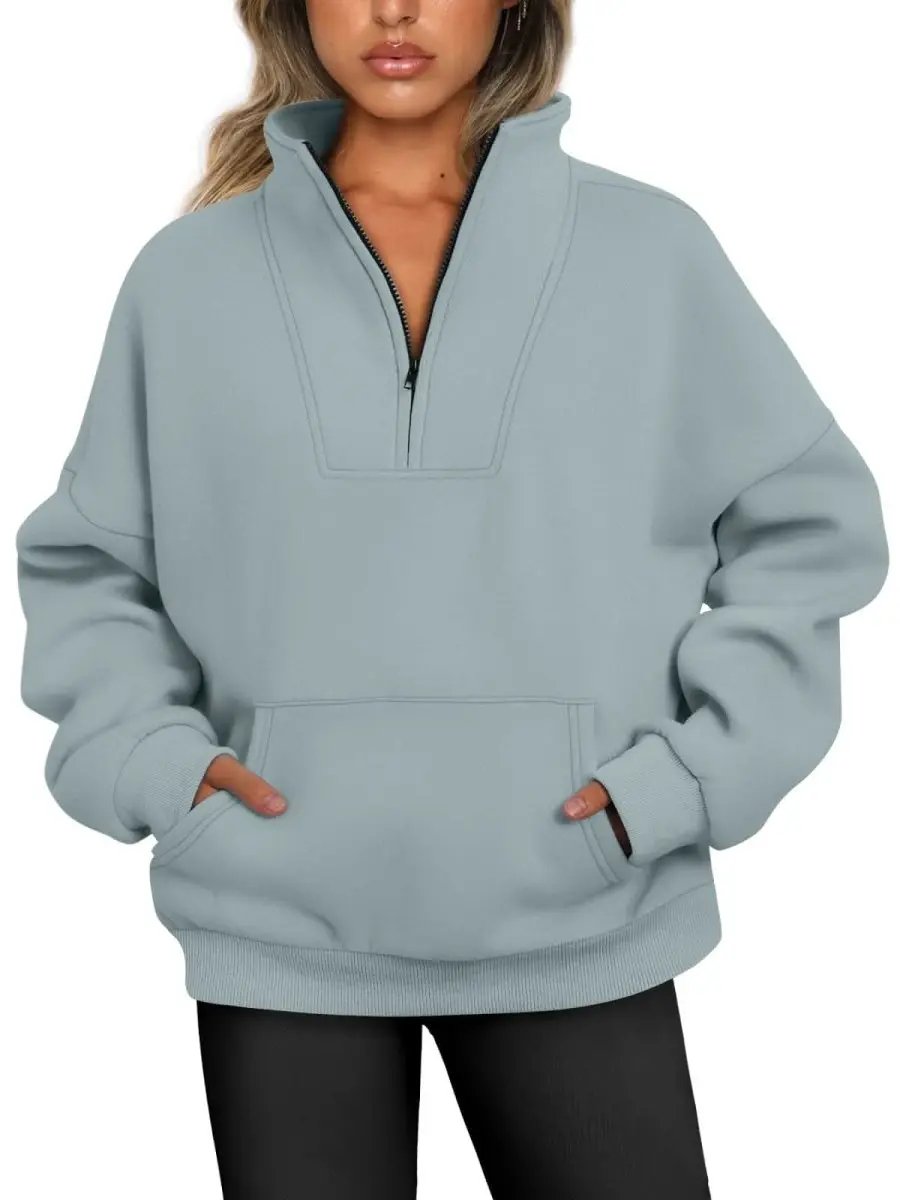 Love Salve Oversized Half Zip Sweatshirt — Cozy Fall Pullover