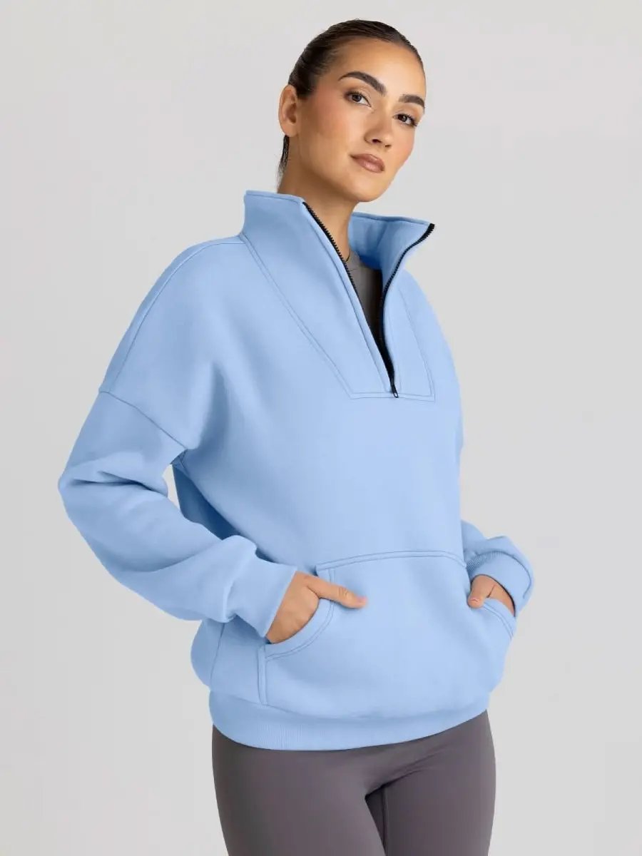 Love Salve Oversized Half Zip Sweatshirt — Cozy Fall Pullover