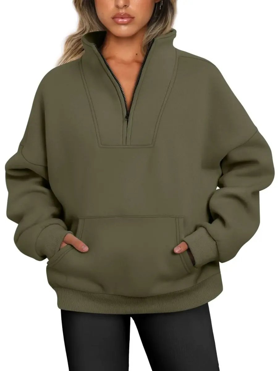 Love Salve Oversized Half Zip Sweatshirt — Cozy Fall Pullover