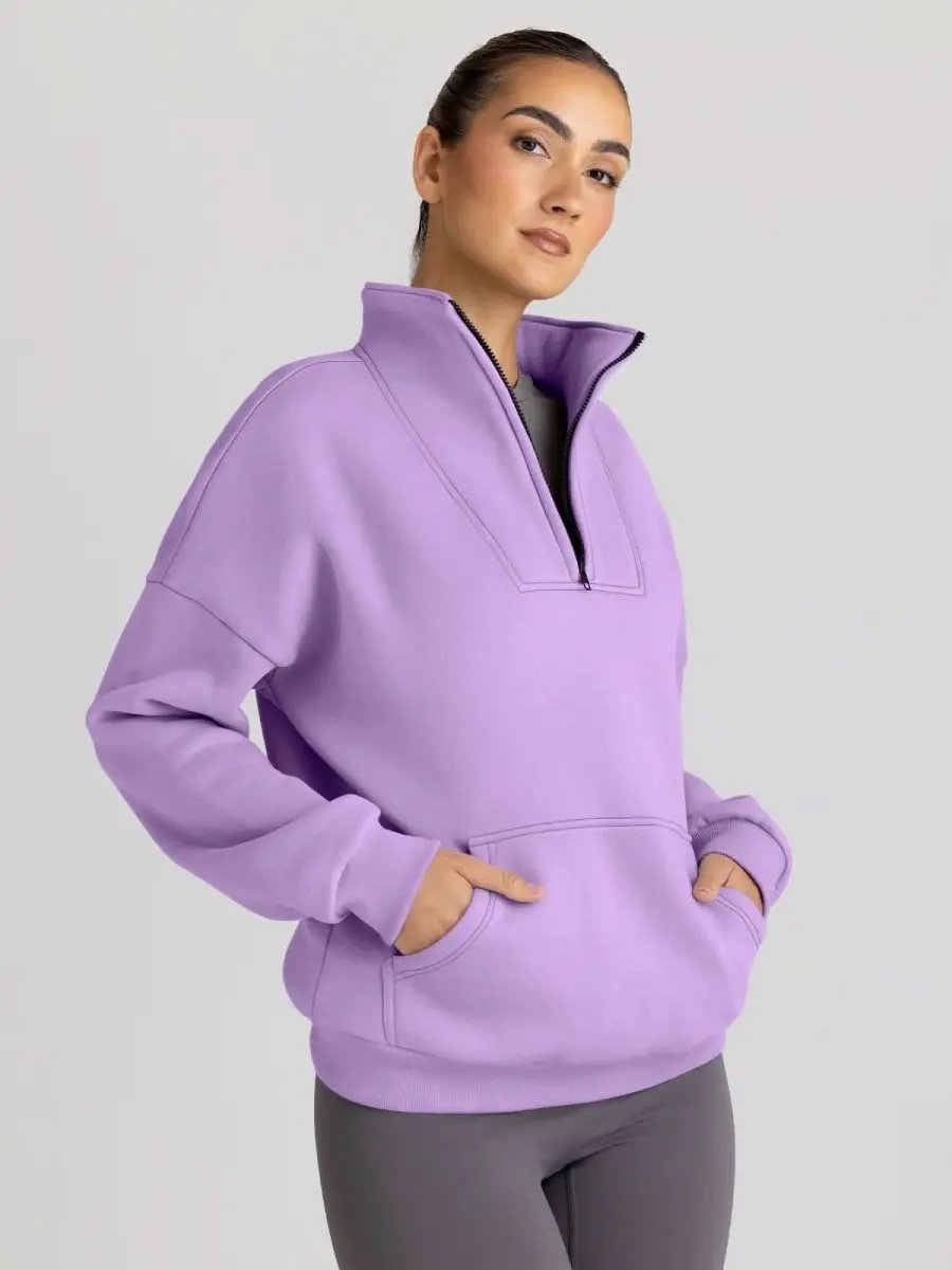 Love Salve Oversized Half Zip Sweatshirt — Cozy Fall Pullover