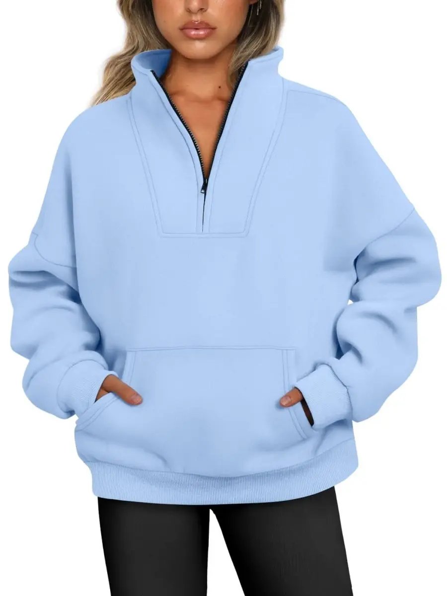 Love Salve Oversized Half Zip Sweatshirt — Cozy Fall Pullover