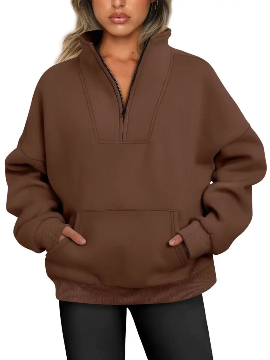 Love Salve Oversized Half Zip Sweatshirt — Cozy Fall Pullover