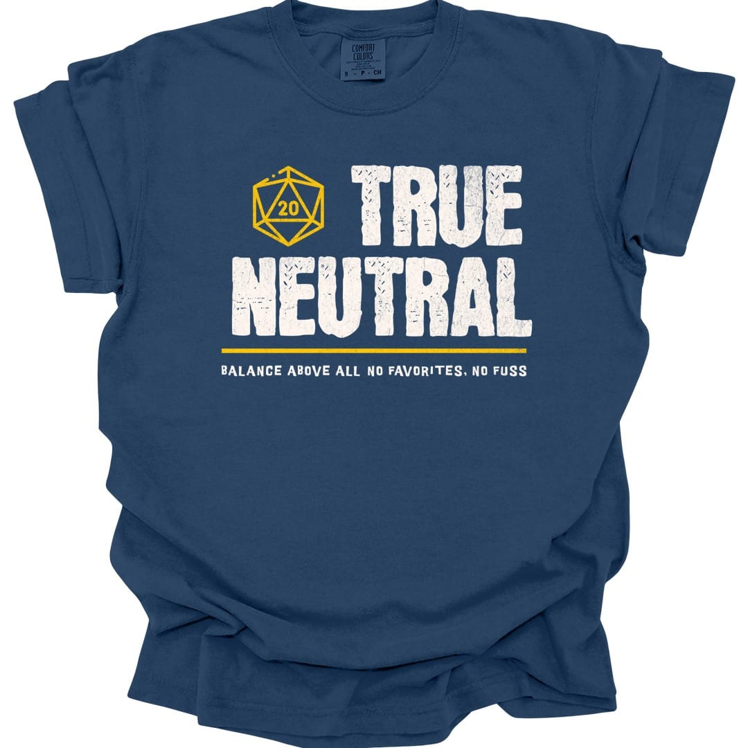 True Neutral Shirt - D&D Alignment T-shirt - Comfort Colors