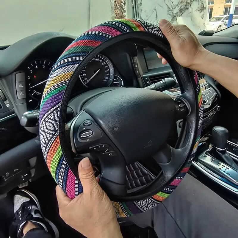 Ultra-Thin Breathable Colorful Hemp Steering Wheel Cover