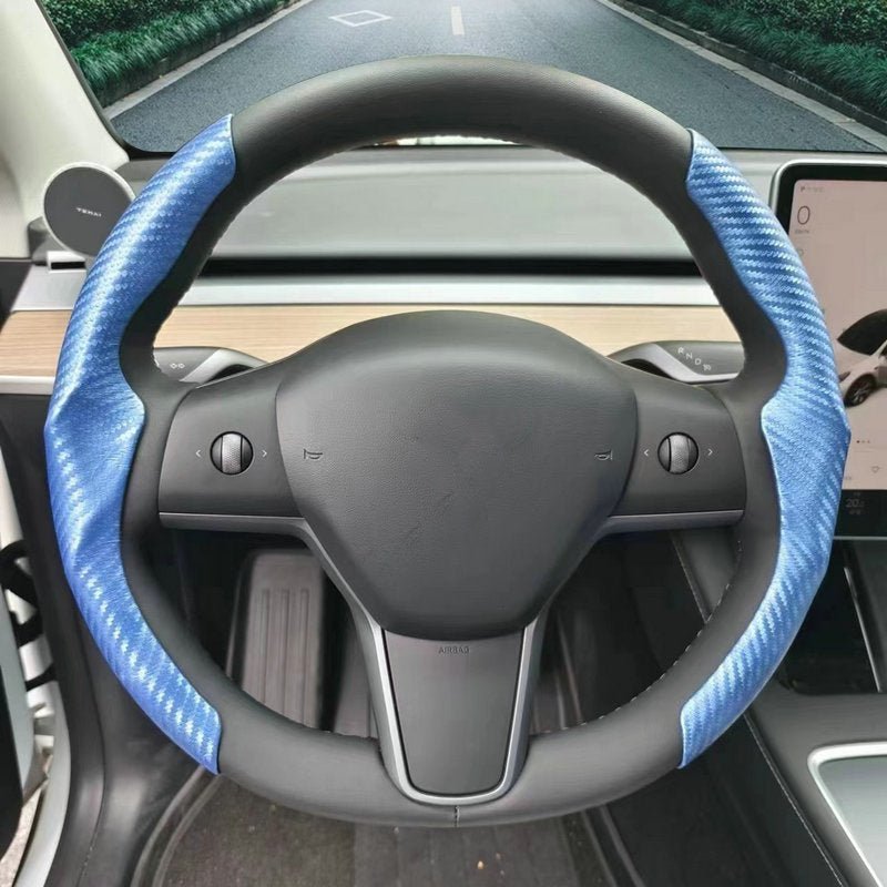 Ultra-thin Carbon Fiber Pattern Steering Wheel Cover for Tesla Model 3/ Y