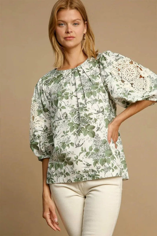 Accessories Trends: Blusa de encaje floral para mujer, top informal, enviado desde EE. UU.
