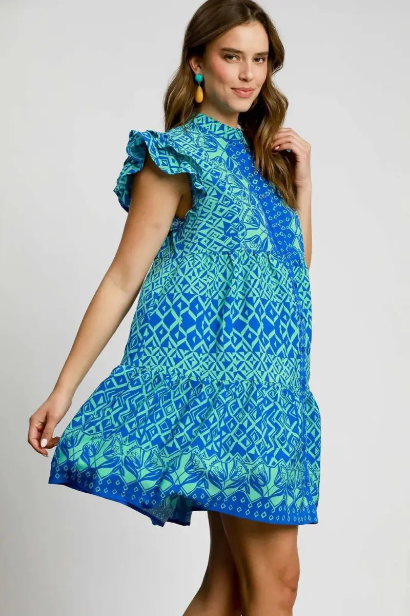Dresses Trendsi Mixed Print Mini Dress Women's Plus Size Casual Dress - Comfy & USA Ship