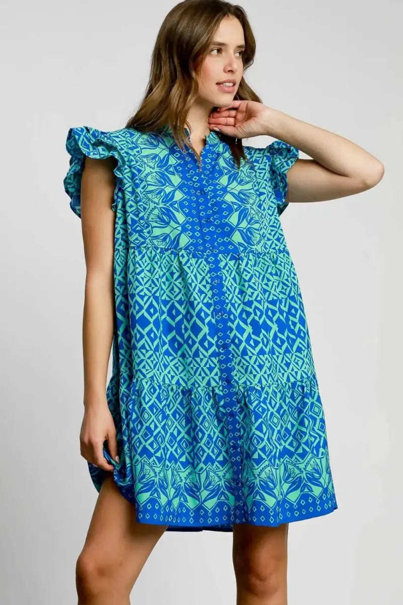 Dresses Trendsi Mixed Print Mini Dress Women's Plus Size Casual Dress - Comfy & USA Ship