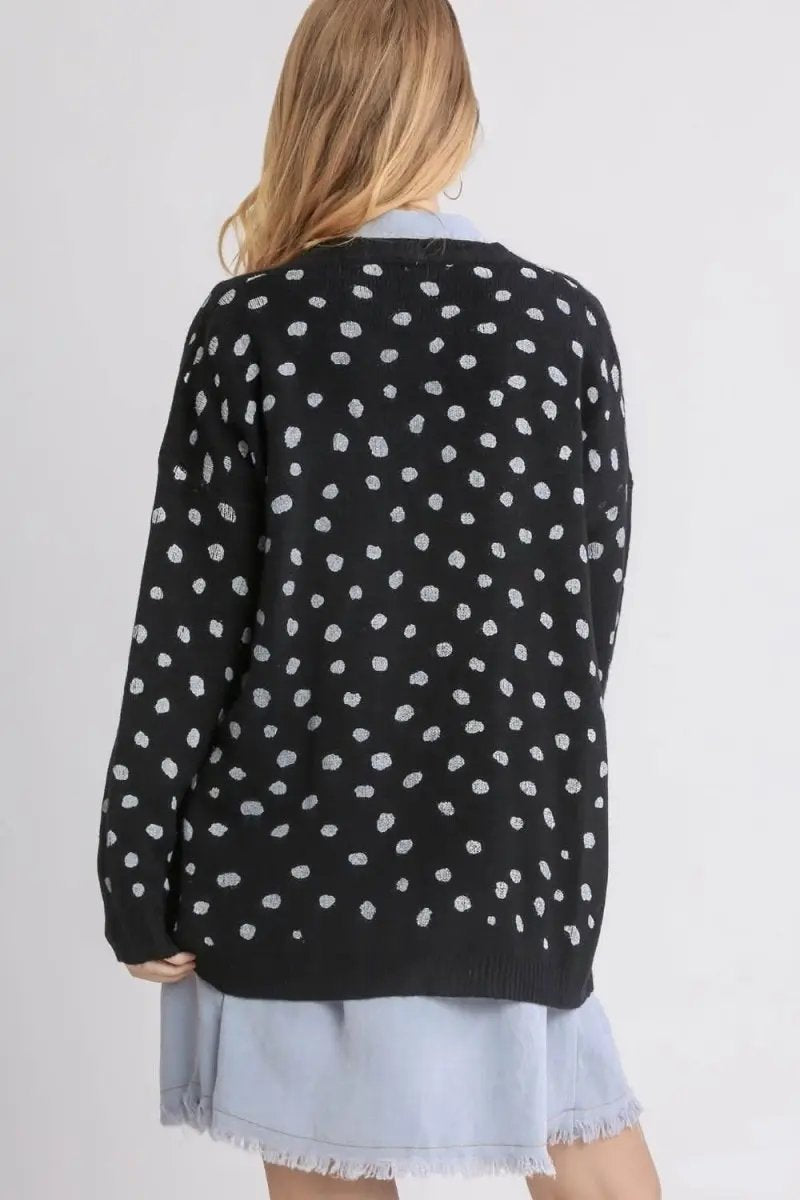 Sweaters Trendsi Polka Dot Cardigan Women's Open Front Layering Lightweight Cardigan