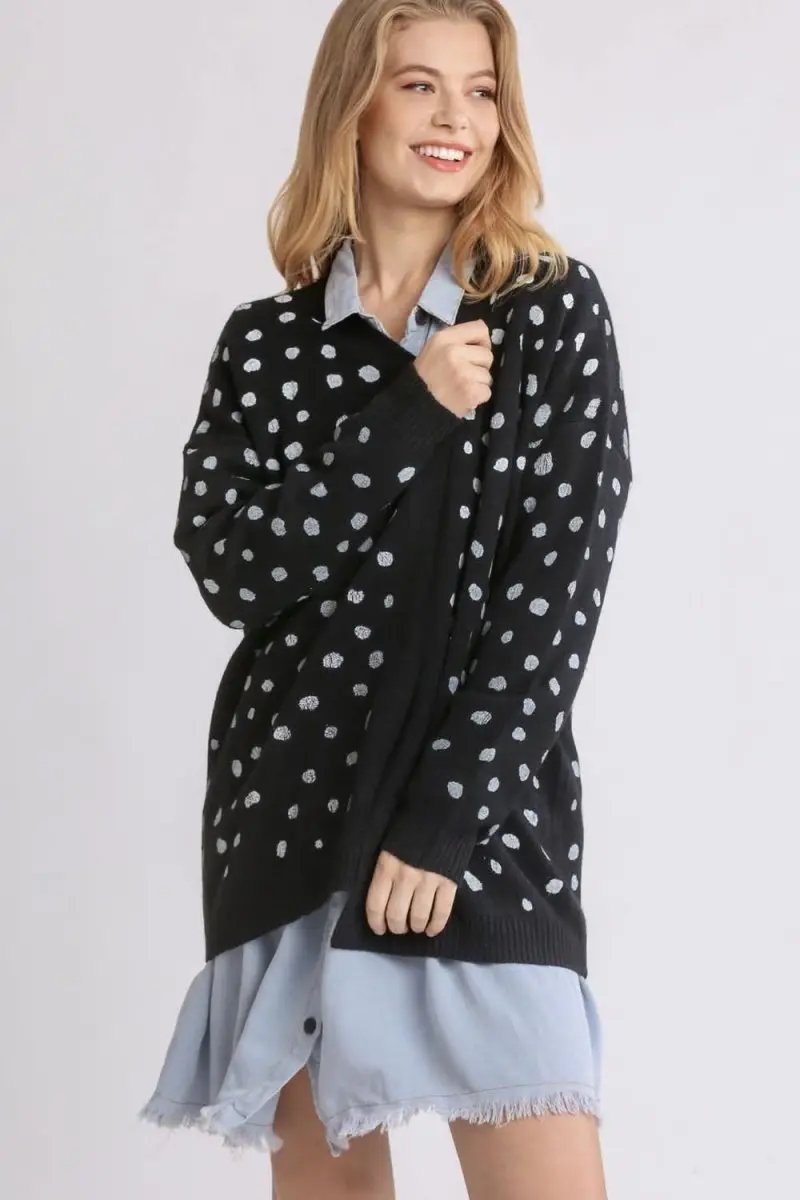 Sweaters Trendsi Polka Dot Cardigan Women's Open Front Layering Lightweight Cardigan