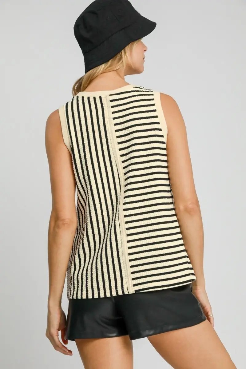 T-Shirts Trendsi Striped Tank Top Women's Casual Summer Top USA Shipped