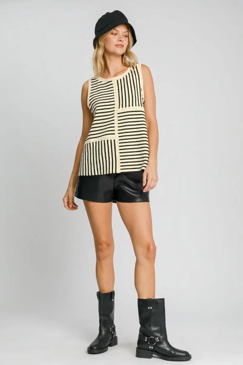 T-Shirts Trendsi Striped Tank Top Women's Casual Summer Top USA Shipped