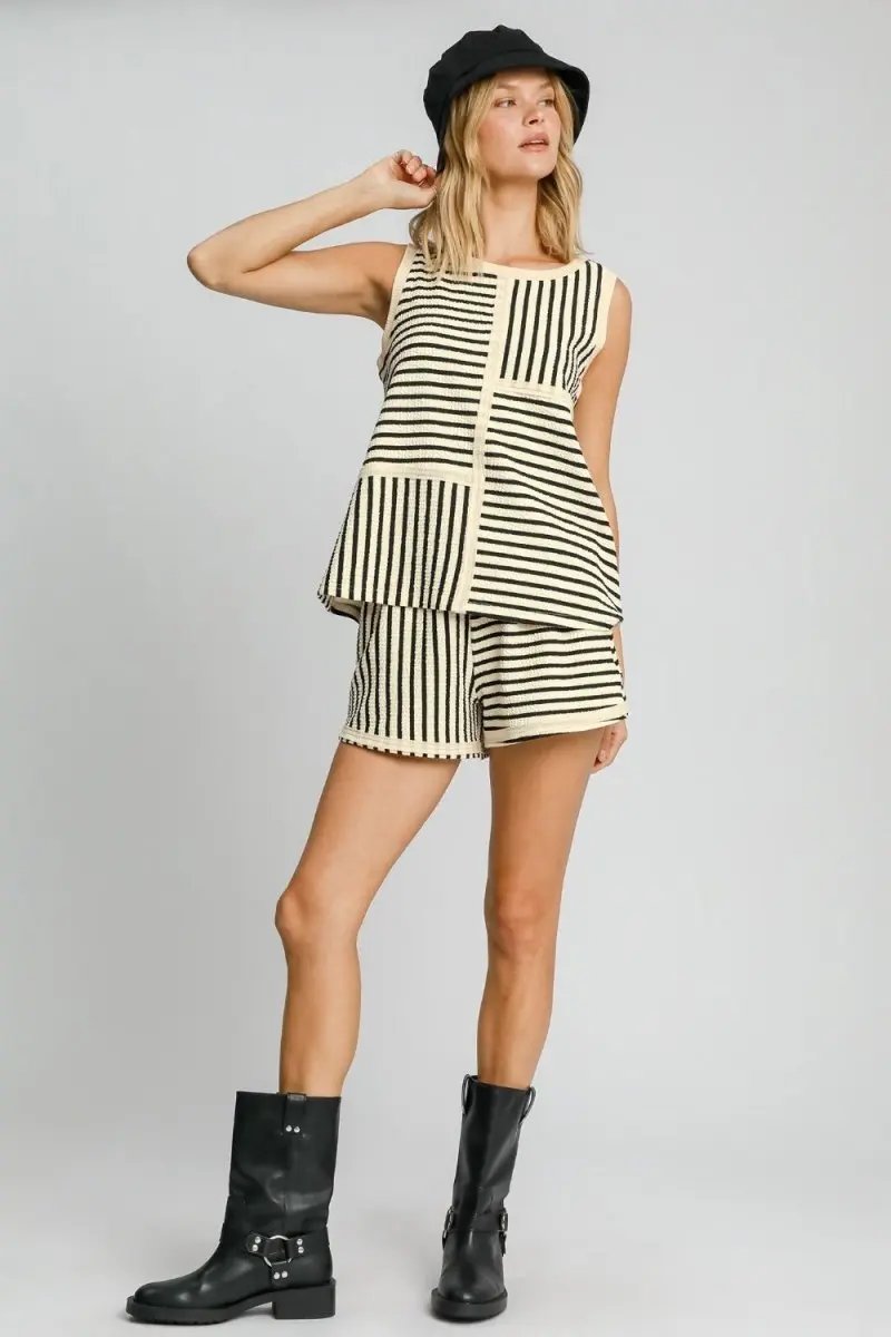 T-Shirts Trendsi Striped Tank Top Women's Casual Summer Top USA Shipped