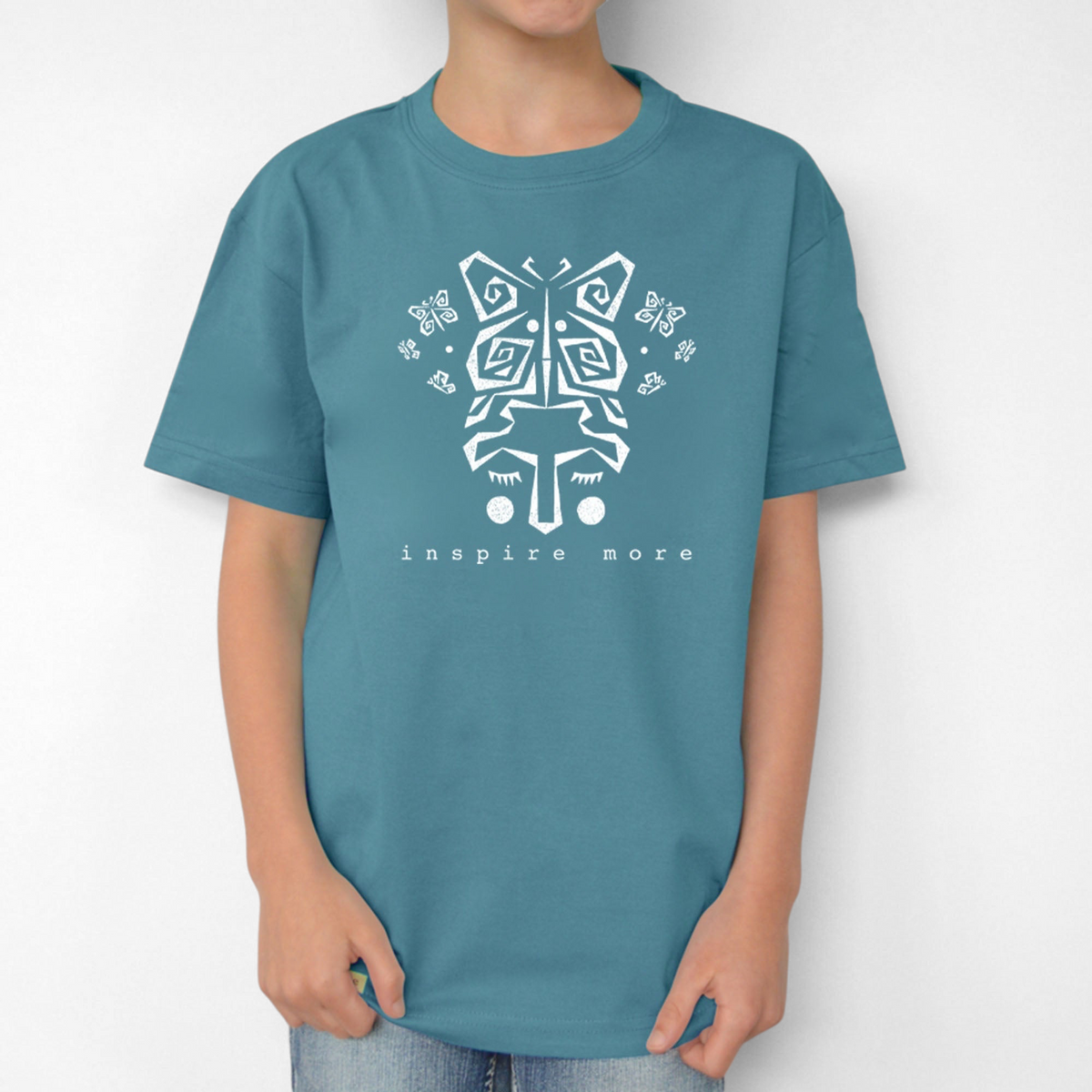 Camiseta infantil de mariposa "Inspira Más"