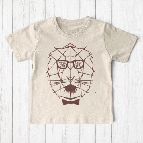 Camiseta de León Geométrico para Niños