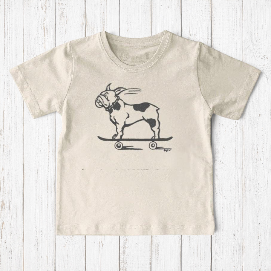 Camiseta de Bulldog Francés en Patineta para Niños