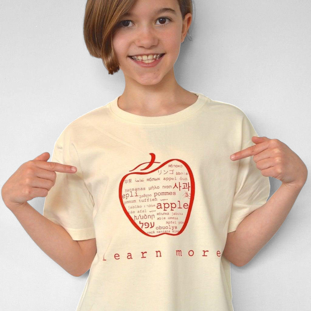 Camiseta "Más información" de Apple para niños