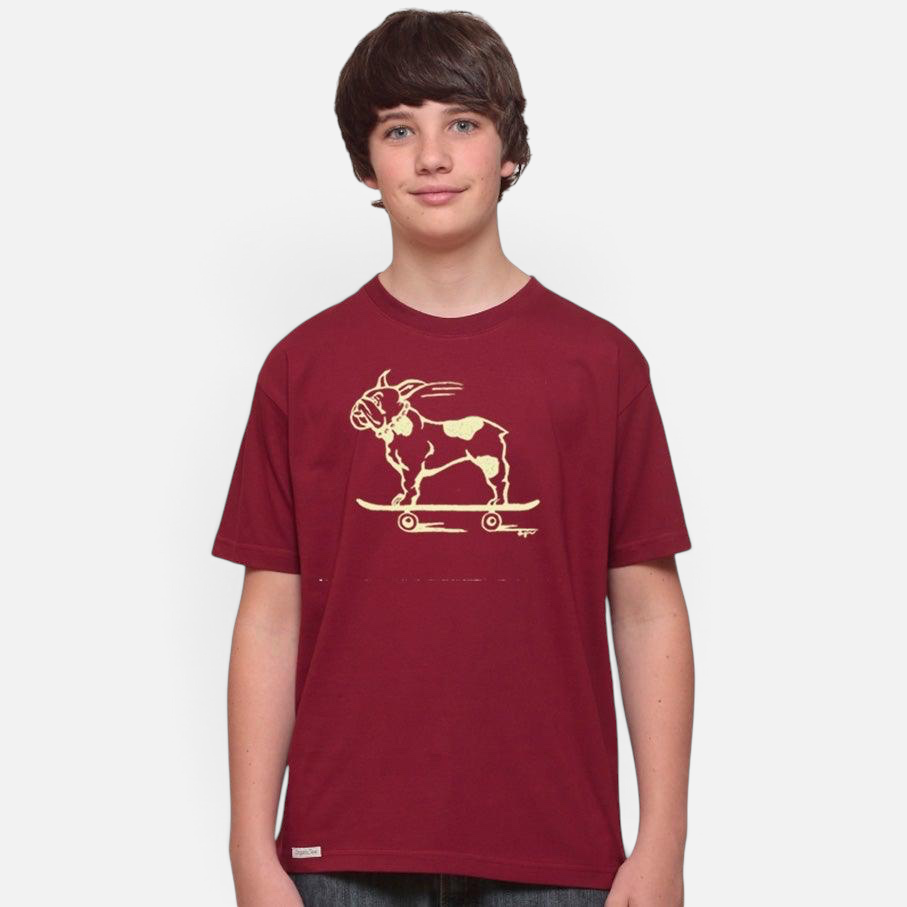 Camiseta de Bulldog Francés en Patineta para Niños