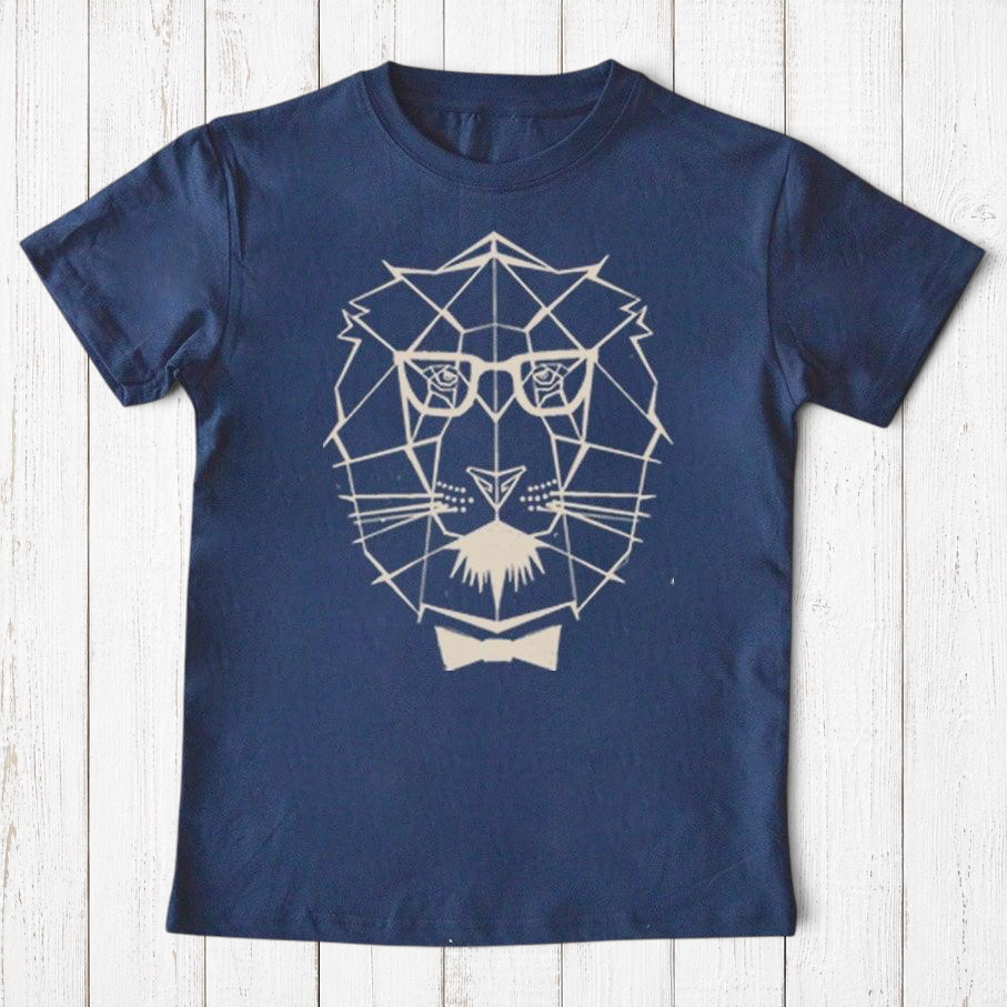 Camiseta de León Geométrico para Niños