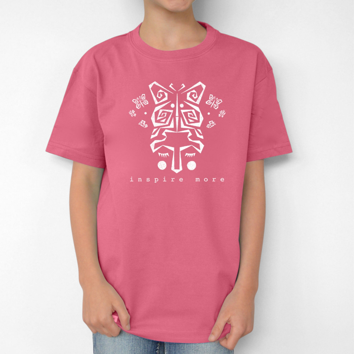 Camiseta infantil de mariposa "Inspira Más"