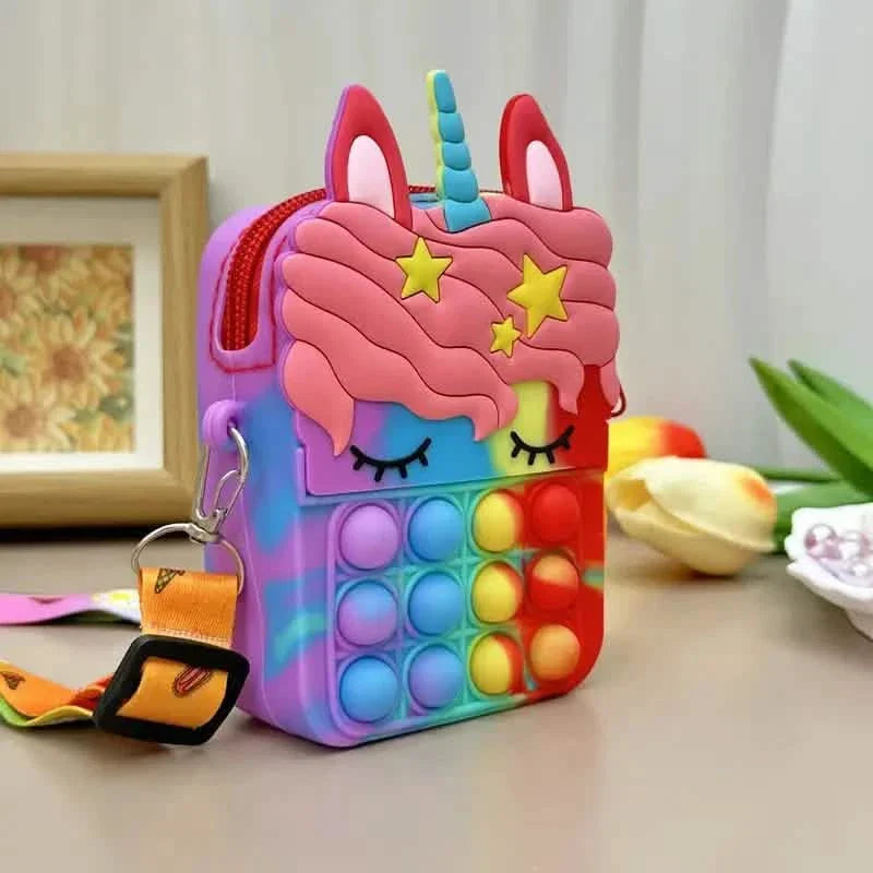 Unicorn Crossbody Bag with Pop Fidget Buttons