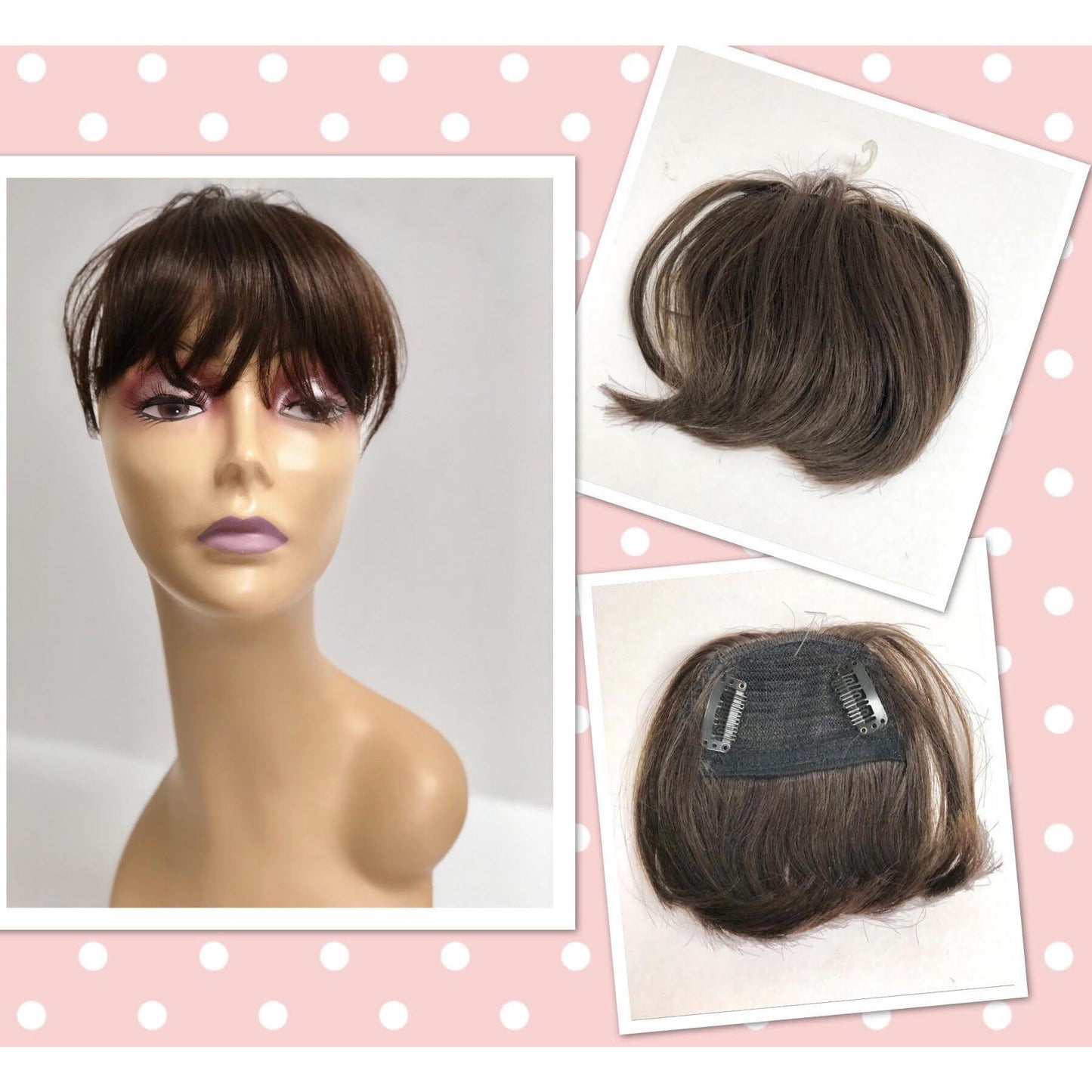 Unique 100% Human Hair Bang Hairpiece