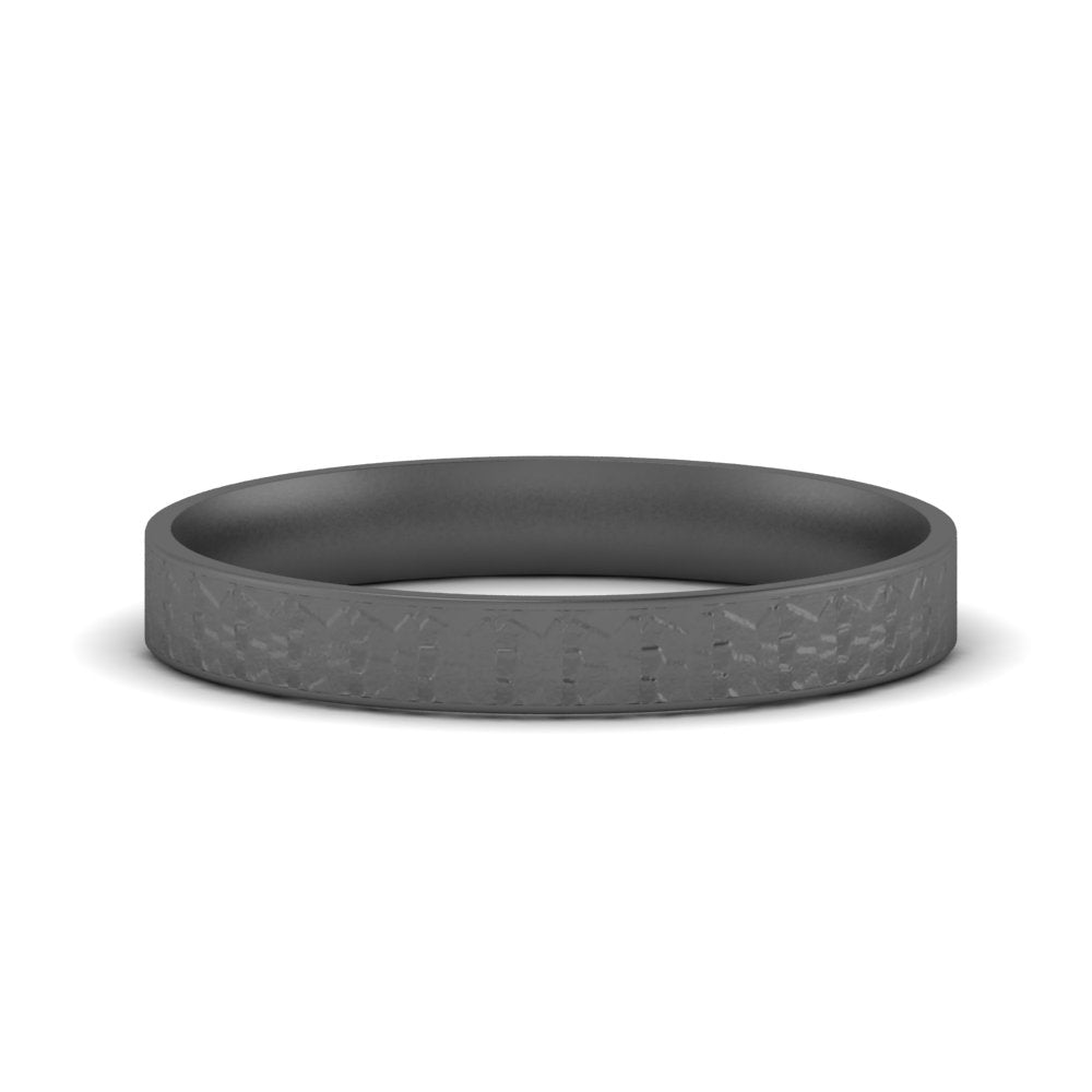Unique Rock Textured Mens Wedding Band 5 mm